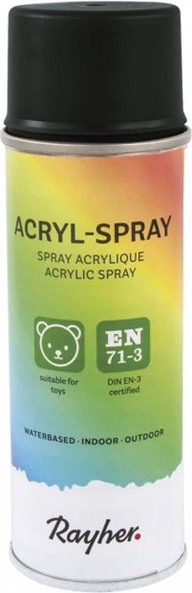Rayher Hobby 34145576, 200 ml, Zwart, Spuitbus, Weerbestendig