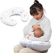 Bol.com Voedingskussen klein Fluweel 130 x 45 cm - Voedingskussen eekhoorn klein Borstvoedingskussen voor onderweg Uilen Grijs aanbieding