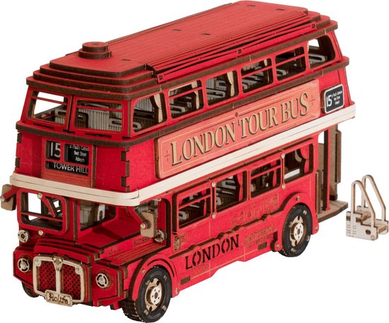 Robotime Rolife London Tour Bus TGM02 - Knutselen - Londen bus - DIY - Houten bouwpakket - Volwassenen - Creatief - Voertuigen