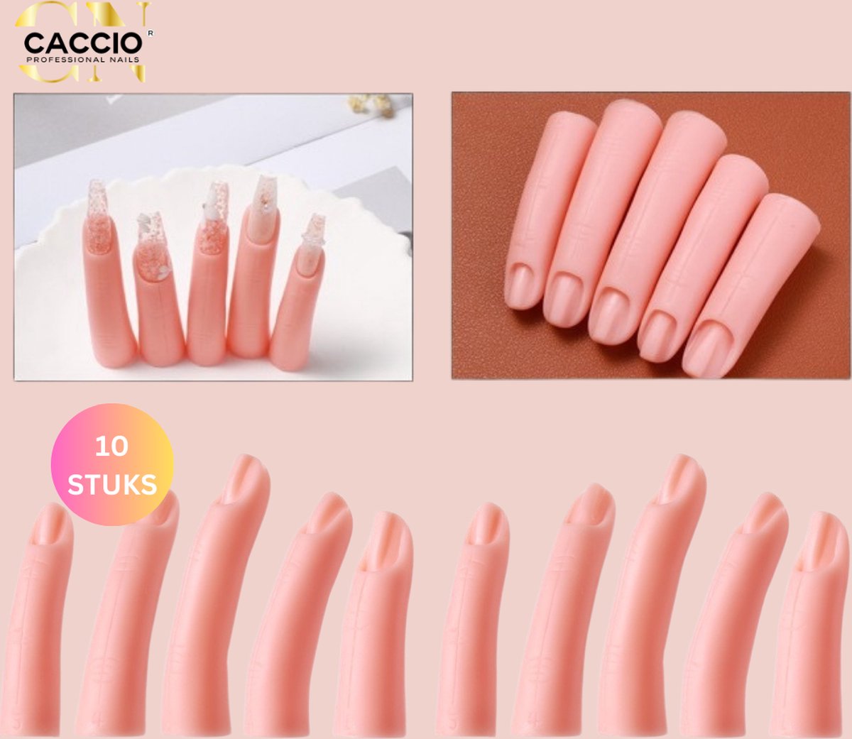 Goedkoopste Oefenvingers - 10 oefenvingers met magneet - Nageltips - Nagelstylist -Acrylnagels - Gelnagels - Nagels - Nagelstudio - Gellak - Oefenvinger voor nagels - Nailtrainer - Nail practice - Oefenvinger nagelstyliste