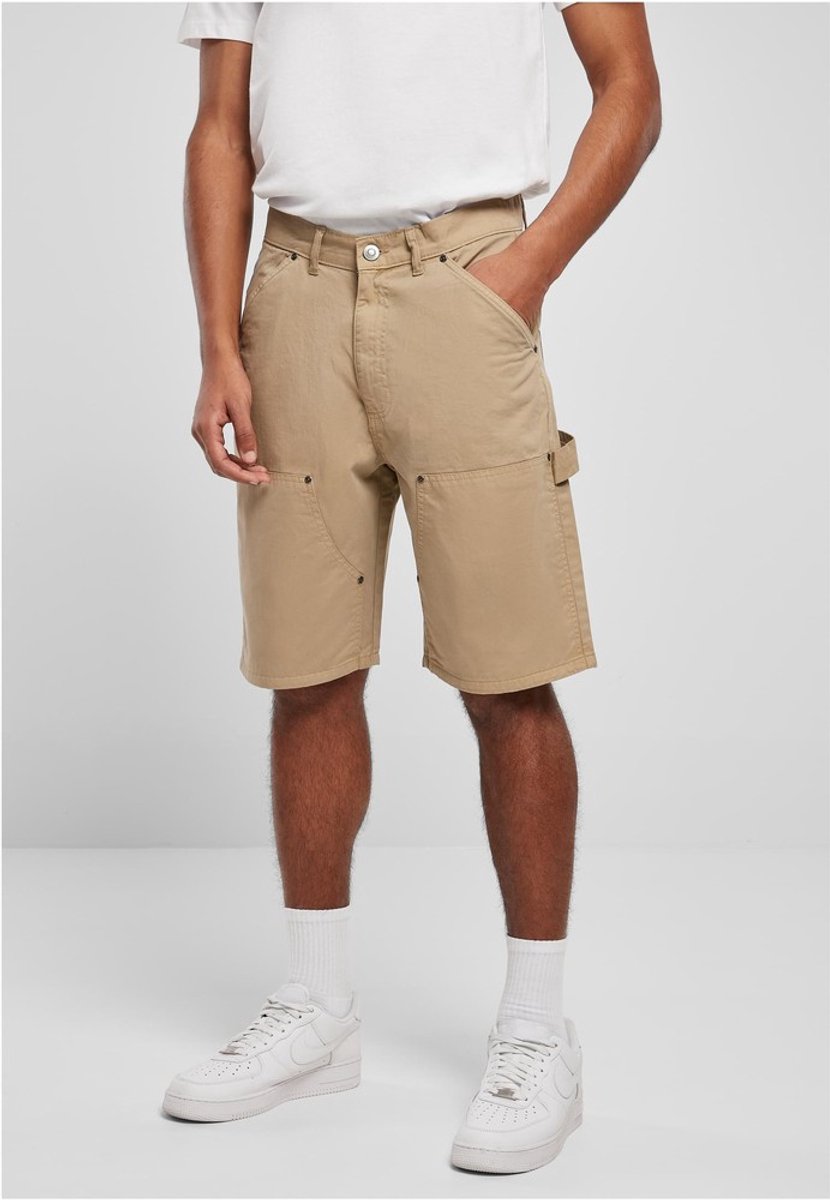 Urban Classics Double Knee Carpenter Korte broek Taille 44 inch Beige