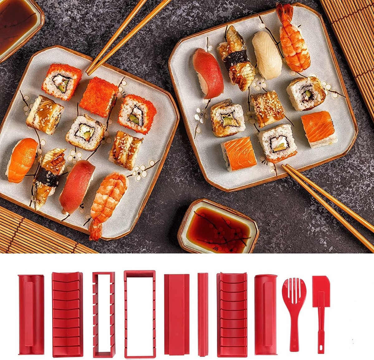 Sushi Gerechten Set - Eetstokjes Dienblad - Aziatische Gerechten Set