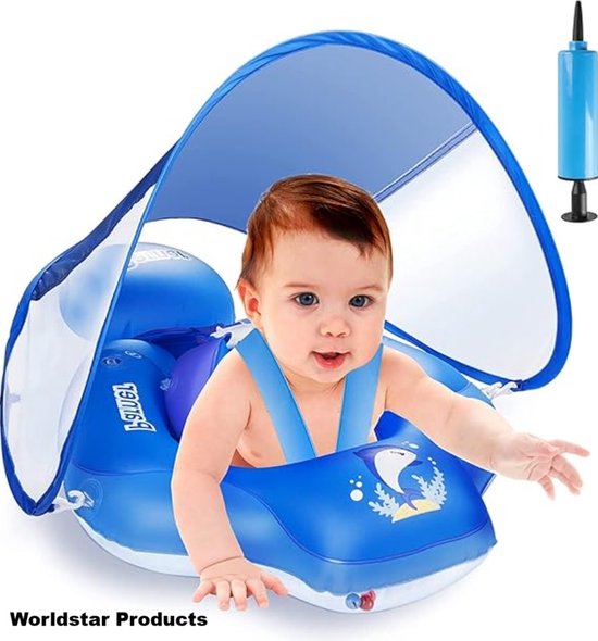 Babyzwemband met zonnedak, mambobaby, niet opblaasbare zwemband