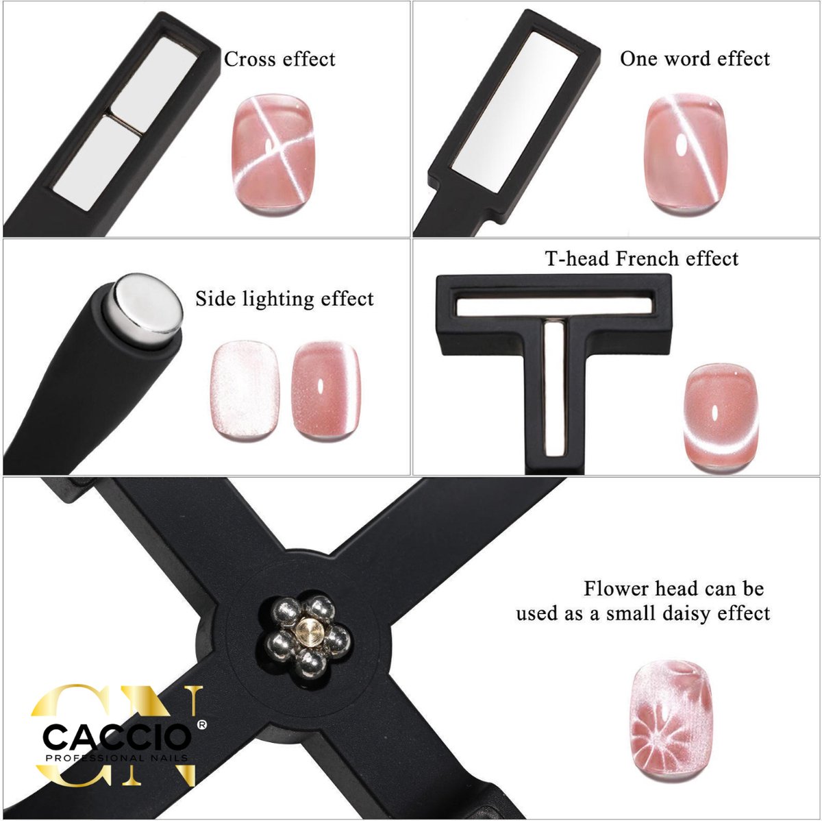 Magneet Cat Eye - Eye magneten - magnetische gellak - 5 in 1 Cat's Eye Magneet 1 stuk - Gelnagels - Manicure/pedicure Handen en voeten -Nagels - Nepnagels - Top Coat - UV/LED Gel nagellak - Hoge Kwaliteit - UV/LED LAMP - Gelnagels
