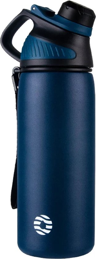 wenco Drinkfles roestvrij staal 0,5 l / 500 ml geïsoleerd en lekvrij voor koude en warme dranken ook als thermoskan bruikbaar BPA-vrij - zwart