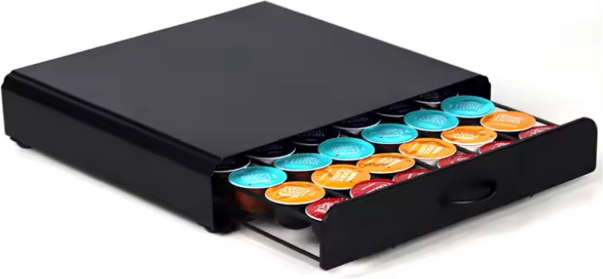 Dolce Gusto Capsulehouder met Lade Capsulehouder Ruimte voor 36 Koffiecapsules Zwart RVS