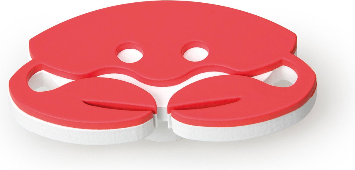 Meubelknop krab rood en wit