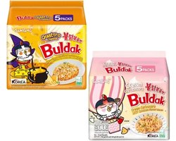 10x Samyang Buldak Quattro Cheese noodles 5 pack & Samyang Buldak Cream Carbonara noodles 5 pack - HALAL