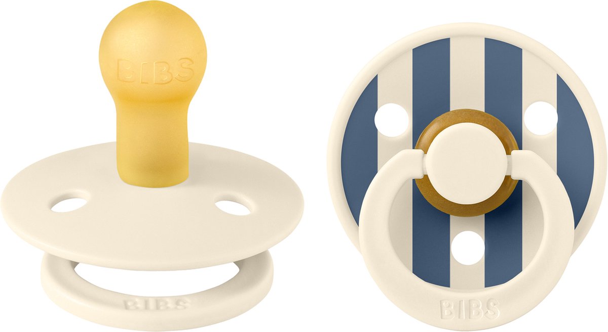 Goedkoopste Bibs Fopspeen Latex Studio Pin Ivory Steel Blue Mix Size 2 (2-Pack