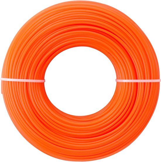 Foto: Akuoly 100 m maaidraad trimmersnoer trimmerdraad voor grastrimmer draad diameter 2 4 mm oranje