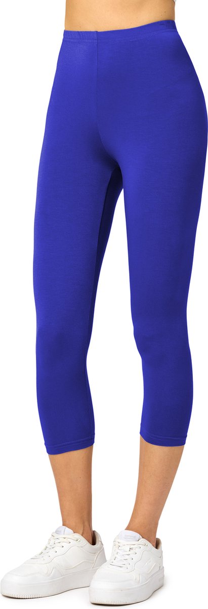 Merry Style MS-MS10-144-LE Dames Capri Leggings - Sport - Vrijetijdsbroek - 3/4 Lengte - Viscose - Sporbroek - Yogabroek - Kobalt - L