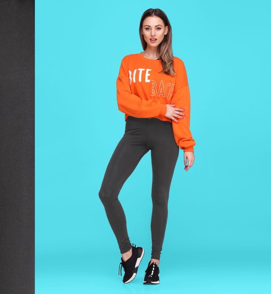 Bellivalini BLV-BLV50-147-LE Dames Leggings - Sport - Vrijetijdsbroek - Lang - Viscose - Sporbroek - Yogabroek - Grafiet - M
