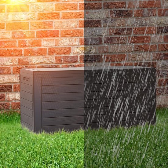 Coffre boîte meuble de jardin rangement 78 x 44 x 55 cm marron Coffre boîte meuble de jardin rangement 78 x 44 x 55 cm marron