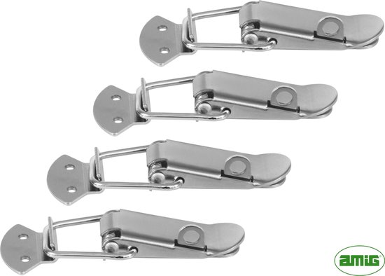 Amig - Brievenbusslot met vouwsluiting van 38 mm - Veiligheidsslot voor post met 2 blanco sleutels, vernikkeld staal, afmetingen: 18 x 16 x 38 mm - Eenvoudig te installeren - Zilver