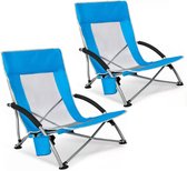 Strandstoel Opvouwbaar - Campingstoel - Vouwstoel - Inklapbaar - Blauw