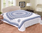 Couvre-lit 2 personnes - couvre-lit en coton - Violet - mandala - Multifonction - couverture d'été - 200x210