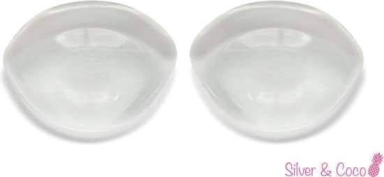 SilverAndCoco® - Kipfilet / Kipfilets BH pads silicone / Sticky bra / dames vullingen / padding vulling push up / cups wasbaar herbruikbaar - 2 stuks (1 paar) - Doorzichtig