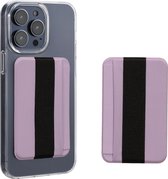 kwmobile 2x pasjeshouder voor telefoon - Geschikt voor Smartphones - 2-in-1 pasjeshouder en vingerhouder - PU en stof in lavendel / lavendel
