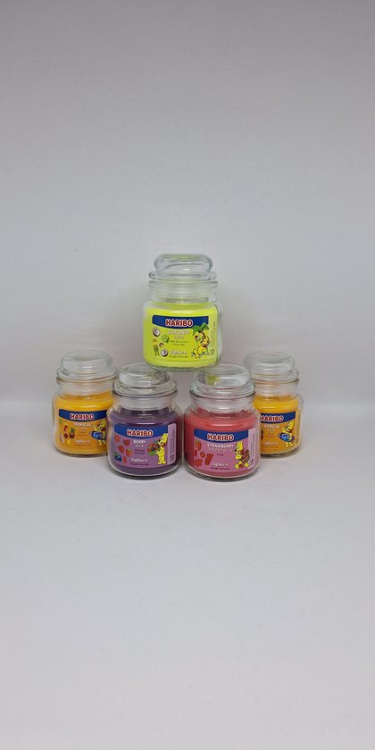 Haribo SMALL Kaarsen - set 4 verschillende geuren - 5x 85gr - cadeau - kerst - verjaardag