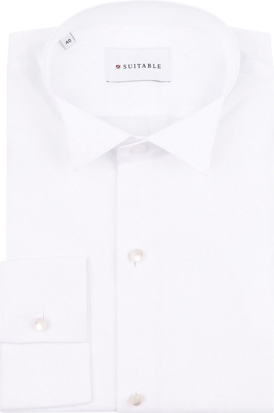 Suitable - Rok Shirt Wit - Heren - Maat 40 - Regular-fit