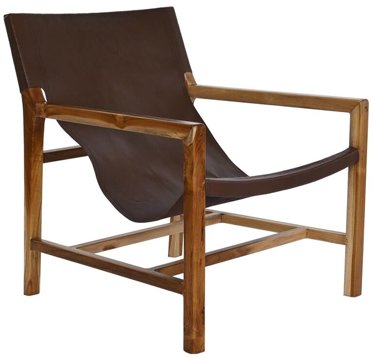 Armstoel DKD Home Decor Natuurlijk Donkerbruin Teakboom 66 x 73 x 77 cm