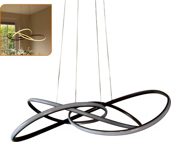 Elumia® Helix - Silicone hanglamp 80cm - Brons - Instelbare kleur - Afstandsbediening - Dimbaar