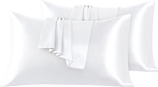 Set van 2 kussenslopen van 100% Egyptisch katoen, queensize, draaddichtheid 400, zachte en ademende kussenslopen met envelopsluiting, 50 x 76 cm (Queen, marineblauw