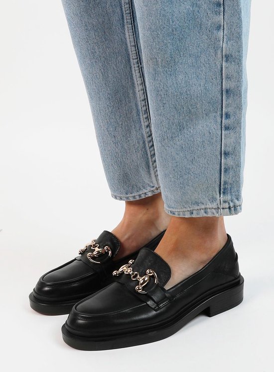 Zwarte loafers dames leer sale