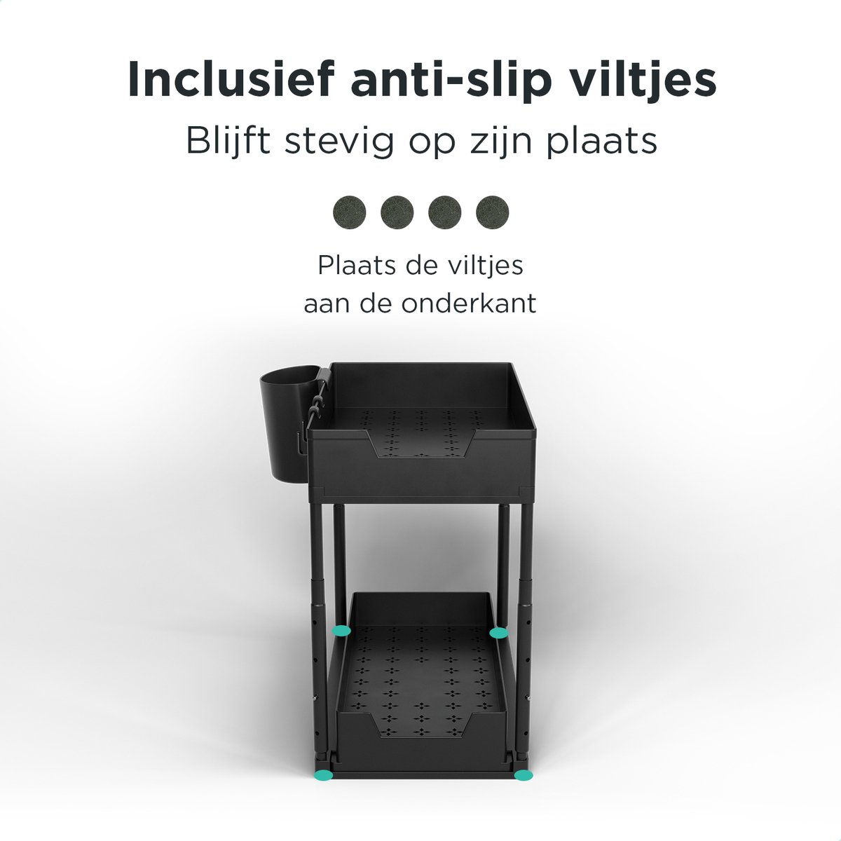 Syver Gootsteenkast Organizer - Keukenkast Organizer - In hoogte verstelbaar - Gootsteenkast - Inclusief microvezeldoekjes — cadeau in Cadeau-ideeën - foto 8