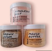 Face Facts Body Scrub Trio Himalayan Salt 400g + Brown Sugar 400g + Mango Butter 400g