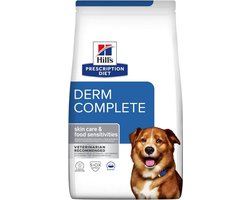 Hill's Prescription Diet Derm Complete - Hondenvoer - 12 kg - Ondersteuning bij Huidallergieën & Voedselovergevoeligheid - Voor Middelgrote & Grote Rassen