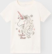 Name it T-shirt ecru unicorn UV print - Maat 92