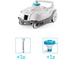 Zwembadonderhoud - Intex Zwembad stofzuiger ZX100 - Automatisch - 28006 inclusief Thermometer en Chloordrijver - 3-delig - Geschikt voor alle type zwembaden - Zwembadstofzuiger