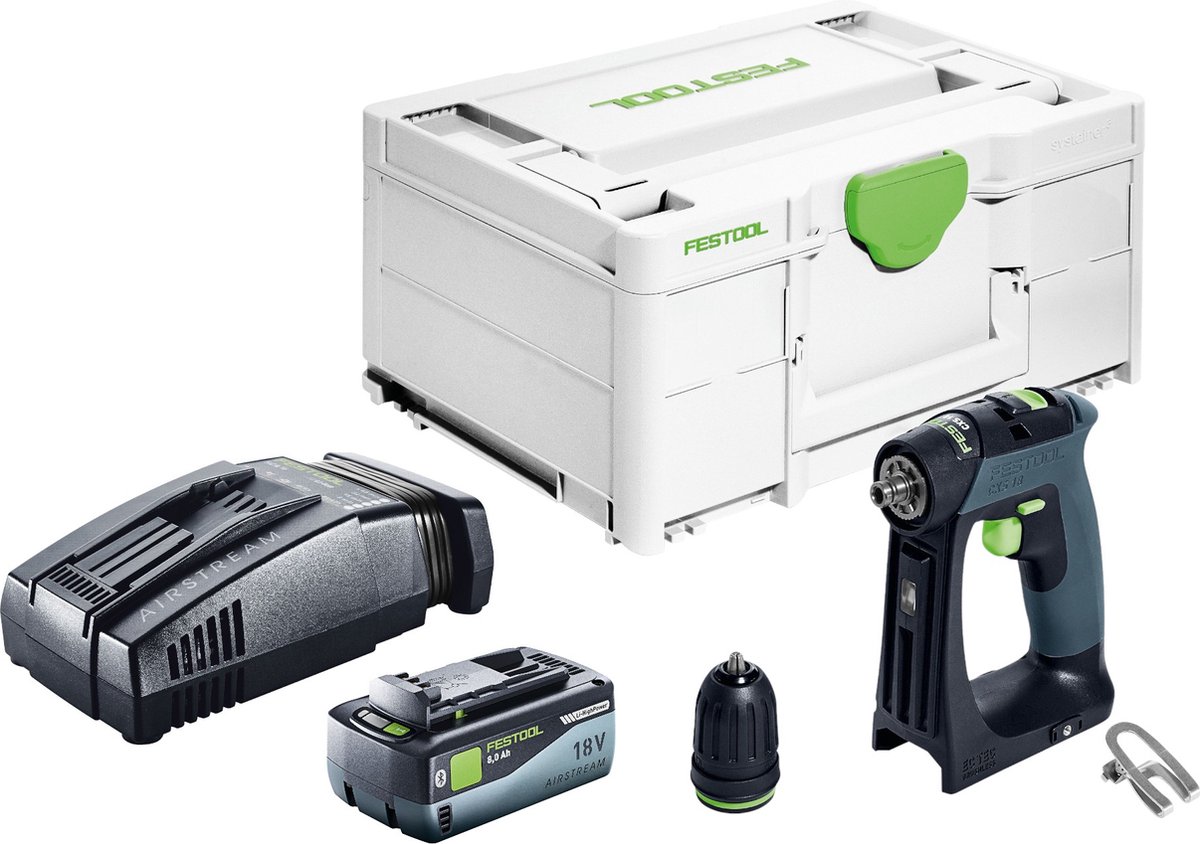Festool CXS 18 Basic accuschroefboormachine 18 V 40 Nm borstelloos + 1x accu 8.0 Ah + snellader + systainer