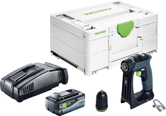 Festool CXS 18 Basic accuschroefboormachine 18 V 40 Nm borstelloos + 1x accu 8.0 Ah + snellader + systainer