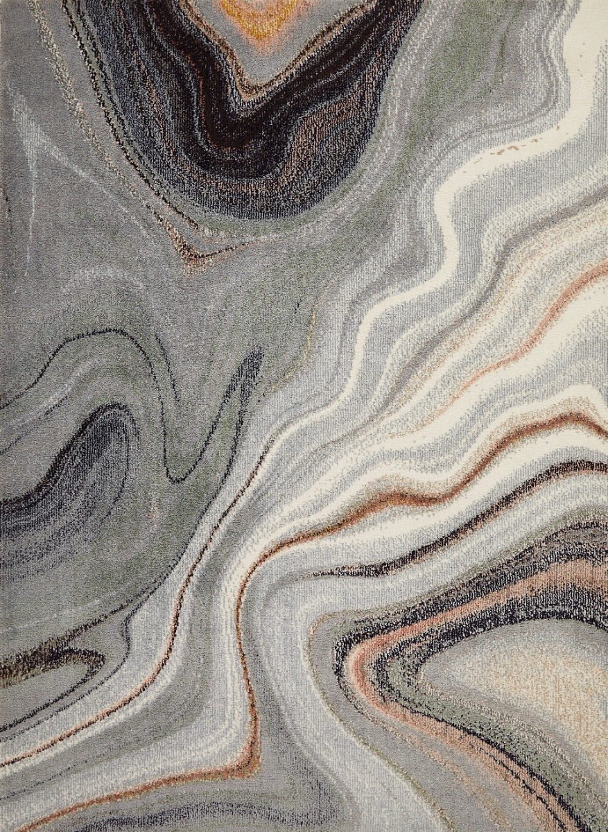 Concept Looms Amara Sage Grey AMA104 Vloerkleed - 240 x 330 cm - Grijs - Rechthoekig - Polyester - Woonkamer - Abstract - Design, Eclectisch, Modern