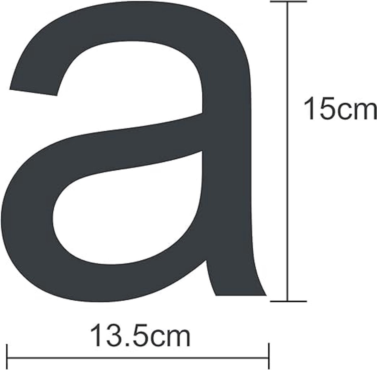 House number 15L x 13.5W centimetres