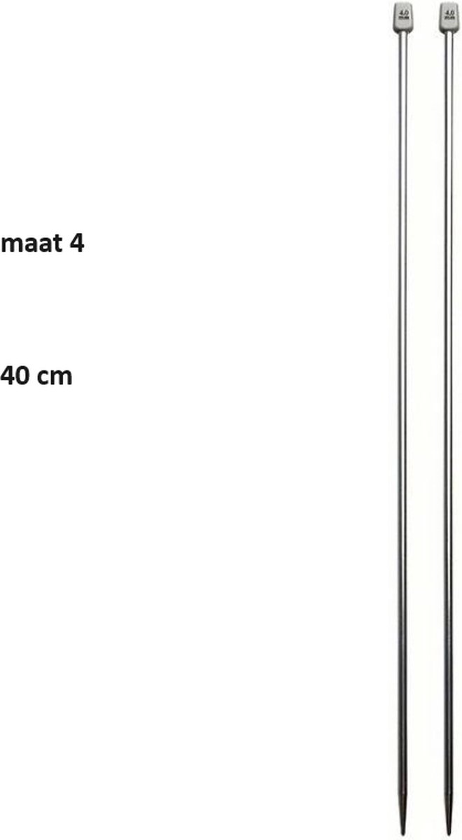 Breinaalden set maat 4 - 2 breinaalden - 40 cm