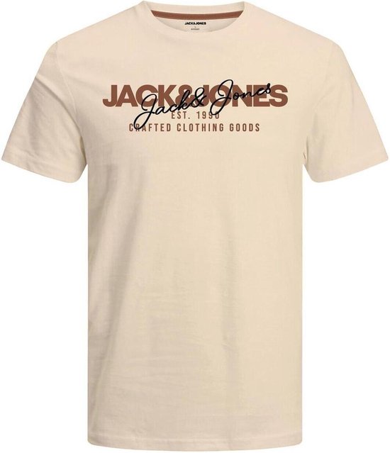 Jack & Jones T-shirt Jjalvis Tee Ss Crew Neck 12256803 Buttercream Mannen Maat - M