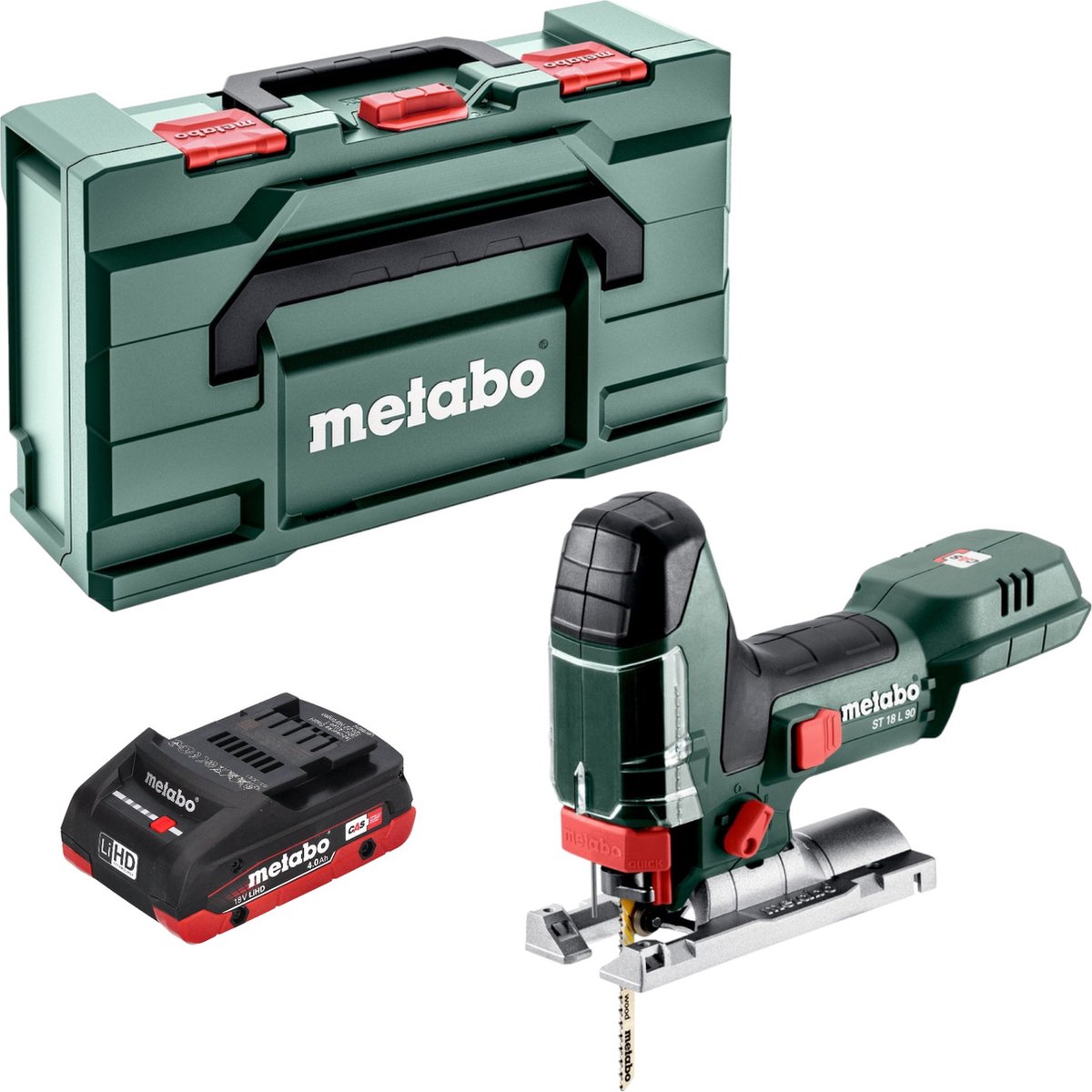 Metabo ST 18 L 90 accu-decoupeerzaag 18 V 90 mm + 1x LiHD-accu 4,0 Ah + Metabox - zonder oplader