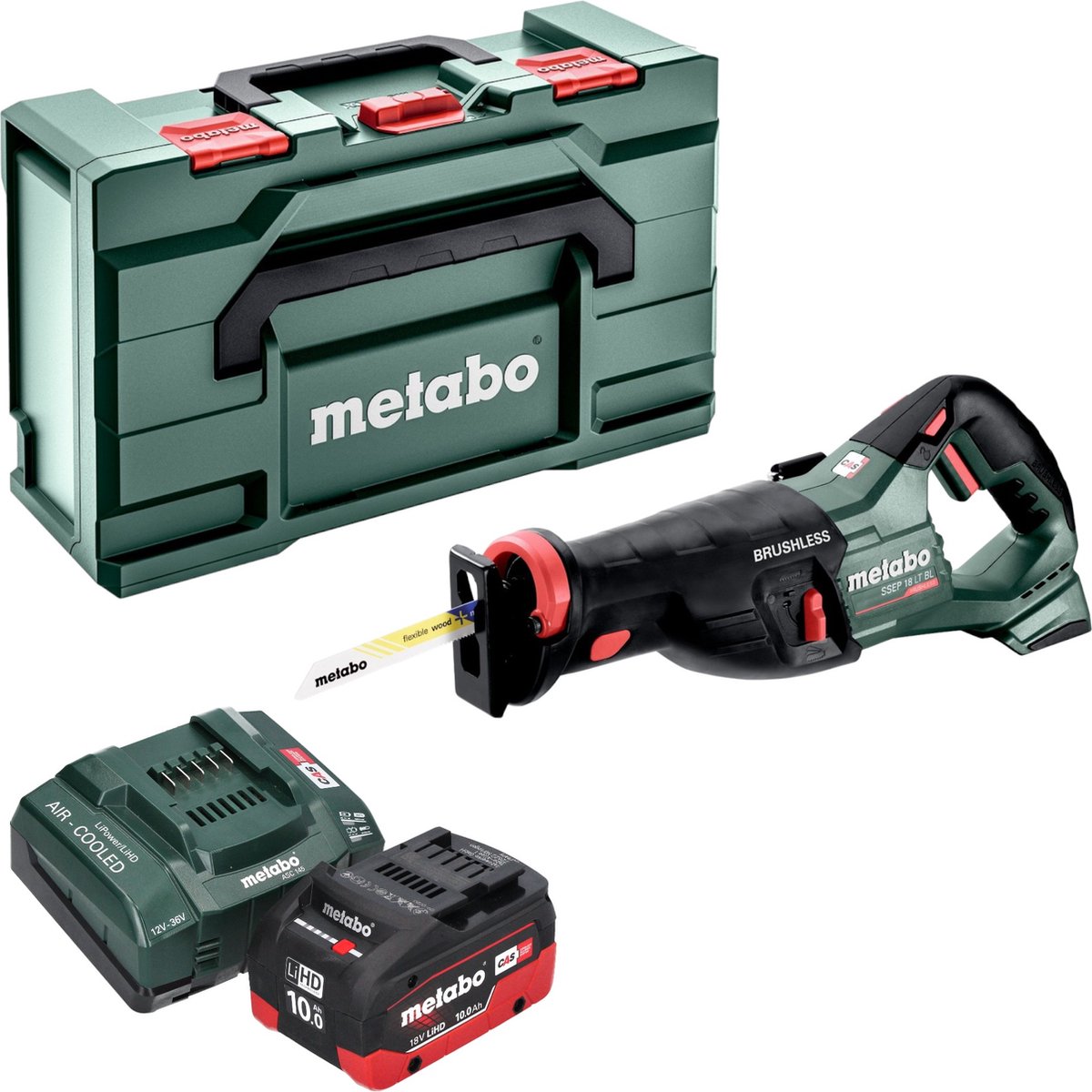 Metabo SSEP 18 LT BL accu reciprozaag 18 V 32 mm borstelloos + 1x LiHD accu 10.0 Ah + lader + metabox