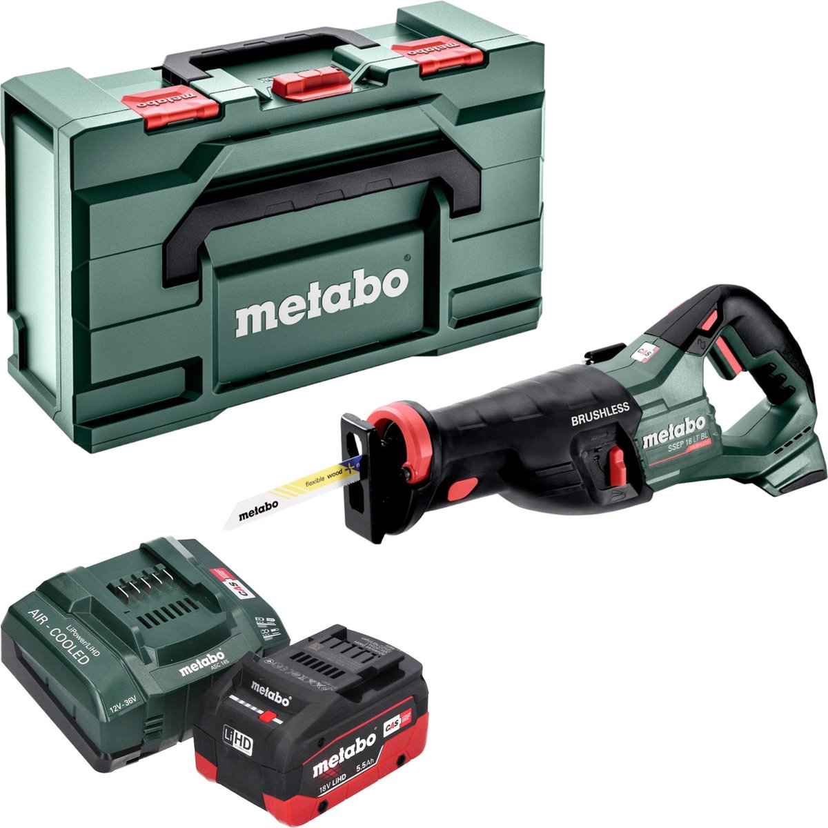 Metabo SSEP 18 LT BL accu reciprozaag 18 V 32 mm borstelloos + 1x LiHD accu 5,5 Ah + lader + metabox