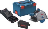 Scie circulaire plongeante professionnelle Bosch GKT 18 V 52 GC BITURBO brushless + 1x batterie ProCore 4,0 Ah + chargeur + L-Boxx + module de connexion