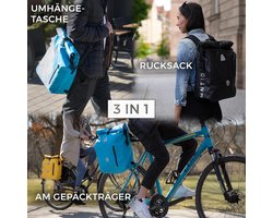 4-in-1 Fietstas voor Bagagedrager - 18L 25L - Waterdicht & Reflecterend - Fietsrugzak met Droge zak Waterproof bicycle bag