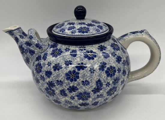 Foto: Bunzlau keramiek theepot 1 8 liter blauwe libel