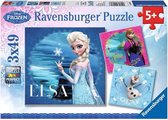 Ravensburger puzzel Disney Frozen Elsa, Anna & Olaf - 3x49 stukjes - kinderpuzzel