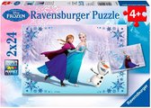 Ravensburger Disney Frozen: Zussen voor altijd - 2x24 stukjes - kinderpuzzel