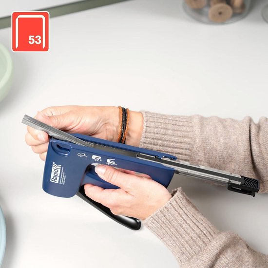 Rapid Handtacker R23, nietmachine voor hout en canvas, compact, volledig van staal, voor klemmen type 13, 4-8 mm Rapid Handtacker R23, nietmachine voor hout en canvas, compact, volledig van staal, voor klemmen type 13, 4-8 mm