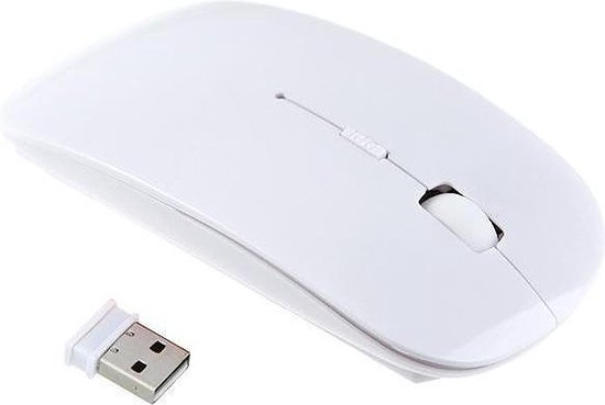 Witte Muis Computer Grote Draadloze Muis 2.4 Ghz - Wit | bol.com