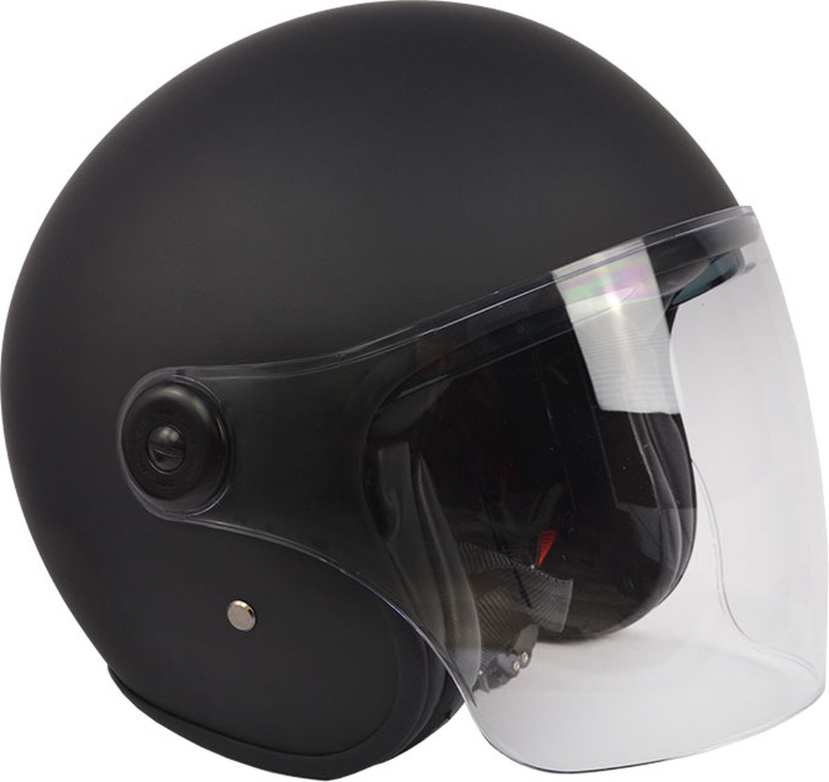 by city- the city- jethelm-met geïntrigeerd zonnevizier-retrohelm-fiberglass helm-motorhelmen-mat zwart-XXL